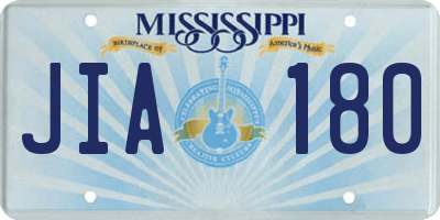 MS license plate JIA180
