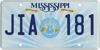 MS license plate JIA181