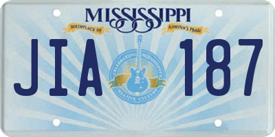 MS license plate JIA187