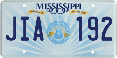 MS license plate JIA192