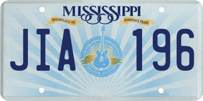 MS license plate JIA196