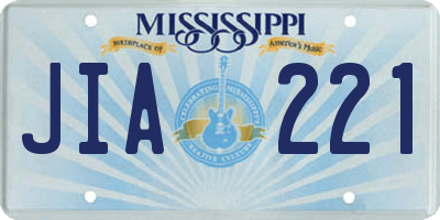 MS license plate JIA221