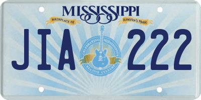 MS license plate JIA222