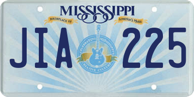 MS license plate JIA225