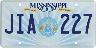 MS license plate JIA227
