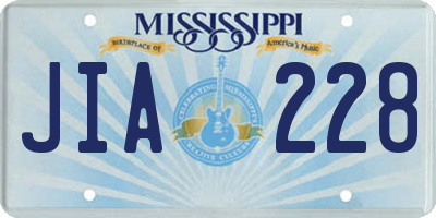 MS license plate JIA228