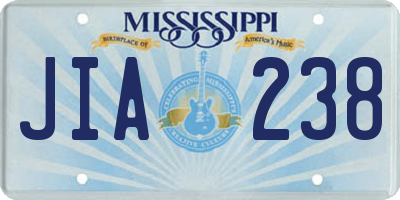 MS license plate JIA238