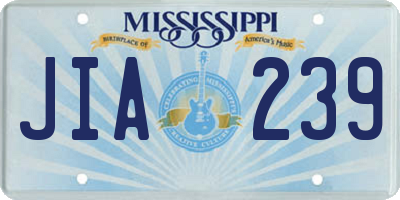 MS license plate JIA239