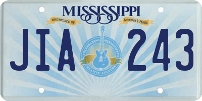 MS license plate JIA243