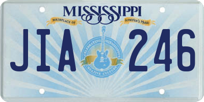 MS license plate JIA246