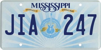 MS license plate JIA247