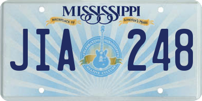 MS license plate JIA248