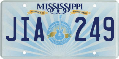 MS license plate JIA249