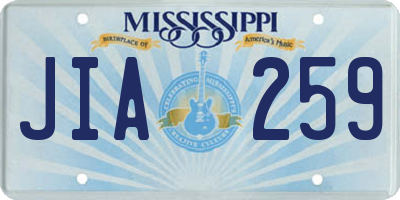 MS license plate JIA259