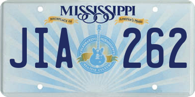 MS license plate JIA262