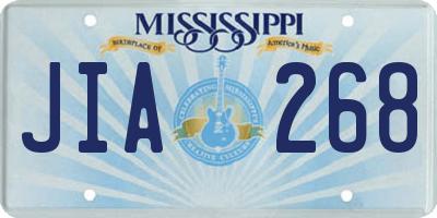 MS license plate JIA268