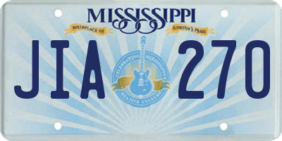 MS license plate JIA270