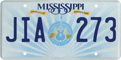 MS license plate JIA273