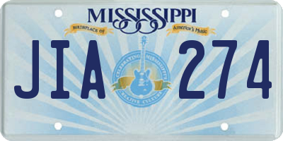 MS license plate JIA274