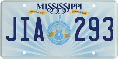 MS license plate JIA293