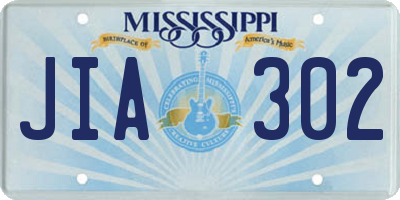 MS license plate JIA302