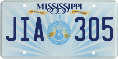 MS license plate JIA305