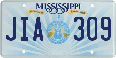 MS license plate JIA309
