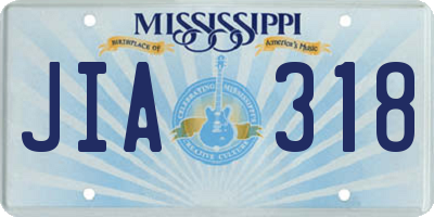 MS license plate JIA318