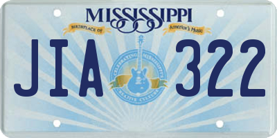 MS license plate JIA322
