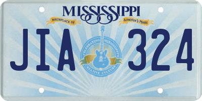 MS license plate JIA324