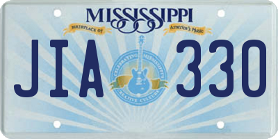 MS license plate JIA330