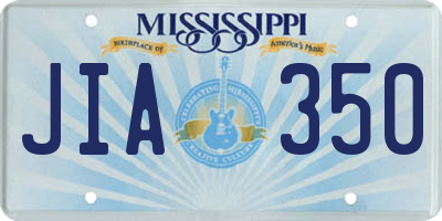 MS license plate JIA350