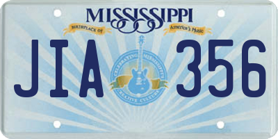 MS license plate JIA356