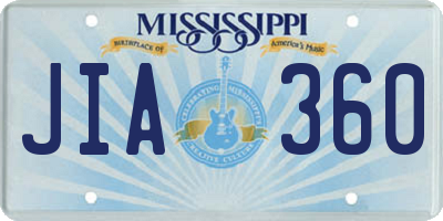 MS license plate JIA360