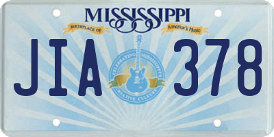 MS license plate JIA378