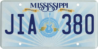 MS license plate JIA380