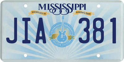MS license plate JIA381