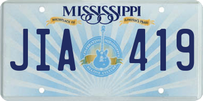 MS license plate JIA419