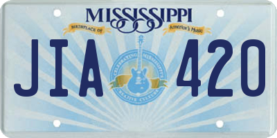 MS license plate JIA420