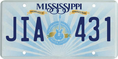 MS license plate JIA431