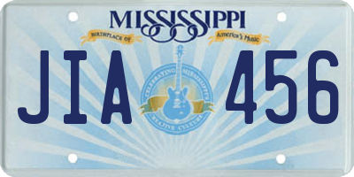 MS license plate JIA456