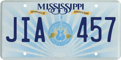 MS license plate JIA457