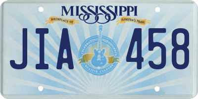 MS license plate JIA458