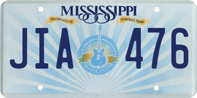 MS license plate JIA476