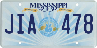 MS license plate JIA478