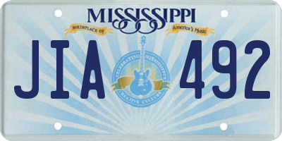 MS license plate JIA492