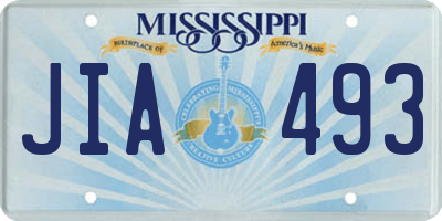 MS license plate JIA493