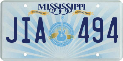 MS license plate JIA494
