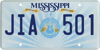 MS license plate JIA501