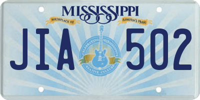 MS license plate JIA502